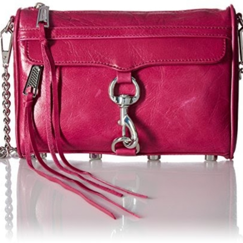 *NWT* Rebecca Minkoff Mini Mac Crossbody in Beet (Hot Pink) Leather*RARE FIND*